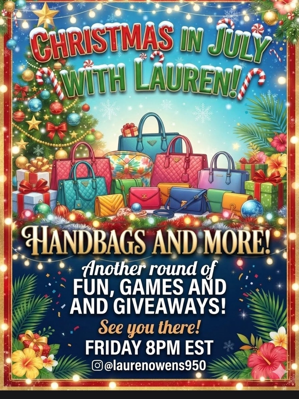 Colorful Holiday Handbag Poster - Multi Color